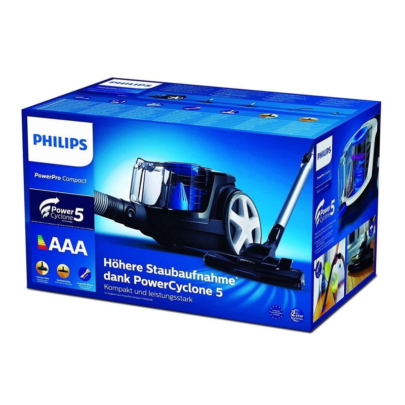Philips FC9331/09 PowerPro Compact porzsák nélküli porszívó - Fekete/Kék/Ezüst