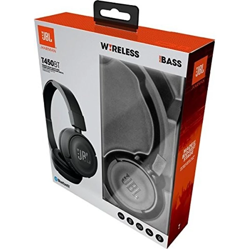 JBL T450 BT Bluetooth mikrofonos fejhallgató - Fekete