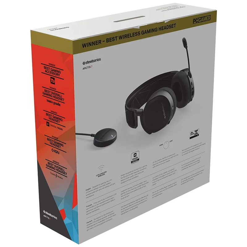 Steeleeries Arctis 7 2019 Edition Wireless Gaming Headset - Fekete (61505)