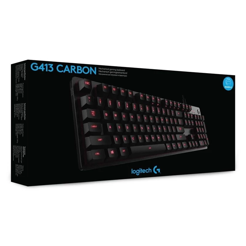 Logitech G413 Carbon háttérvilágításos mechanikus billentyűzet, Angol kiosztás - Fekete (920-008308)