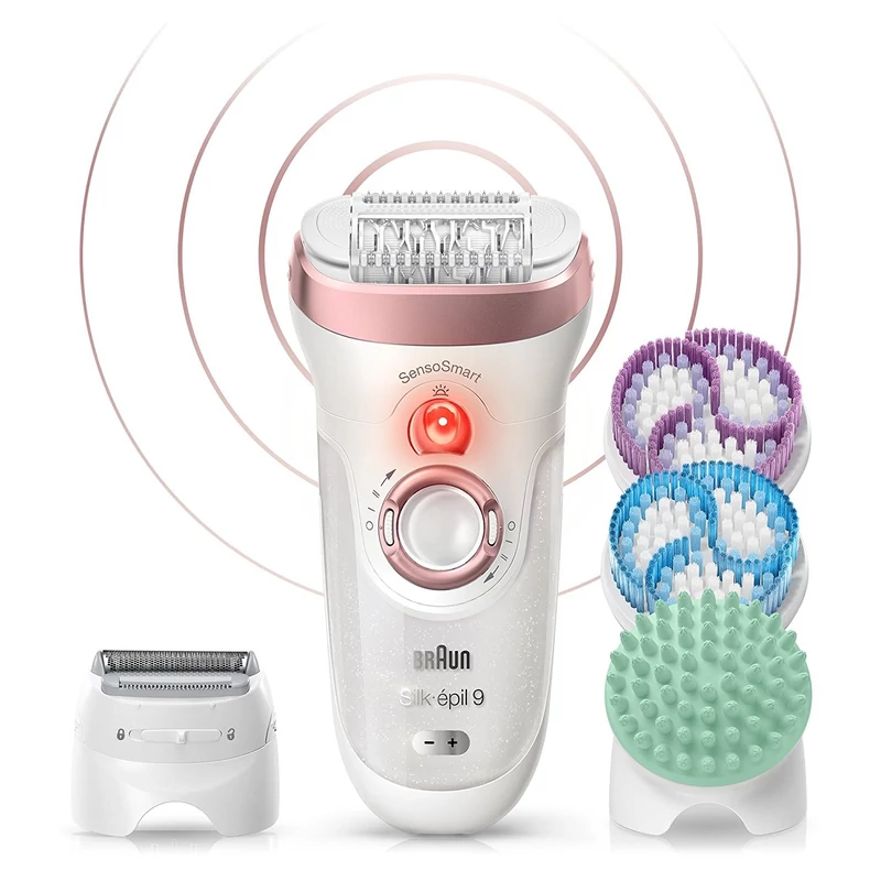Braun Silk-épil 9 SkinSpa SensoSmart 9/990 epilátor + 13 kiegészítő - Rózsa arany/Fehér (SES9990)