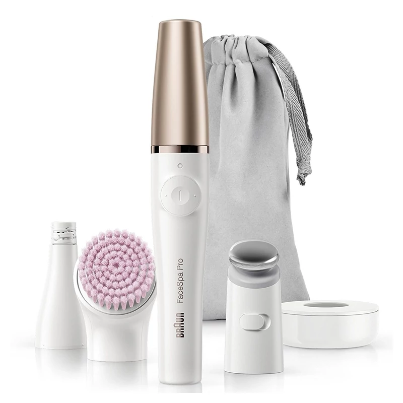 Braun FaceSpa Pro 912 Arcepilátor és arctisztító + 3 kiegészítő - Fehér/Bronz