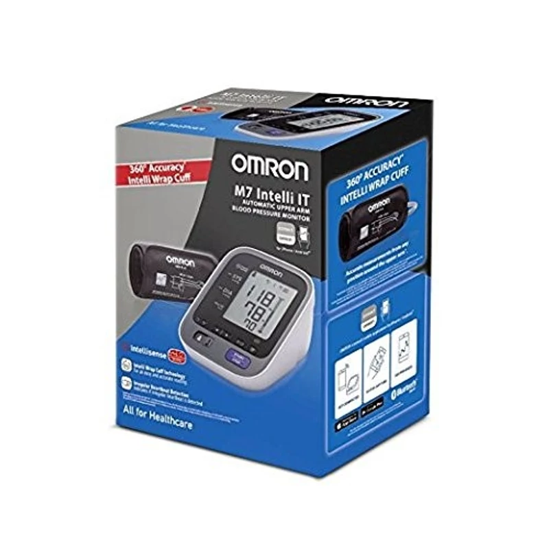 Omron M7 Intelli IT Intellisense automata felkaros okos vérnyomásmérő, Bluetooth adatátvitellel