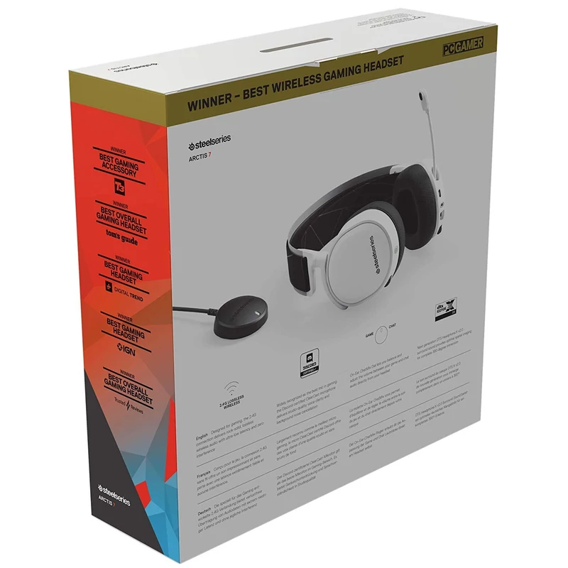 Steeleeries Arctis 7 2019 Edition Wireless Gaming Headset - Fehér (61508)