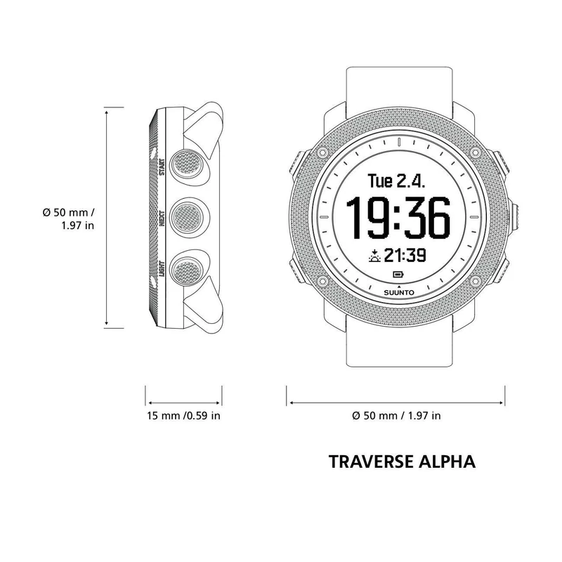 Suunto Traverse Alpha sportóra - Stealth Black (SS022469000)