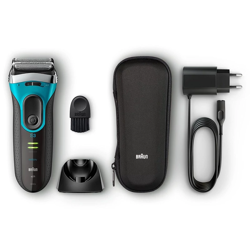 Braun Series 3 3080S ProSkin Wet & Dry borotva + töltőállvány - Fekete/Kék