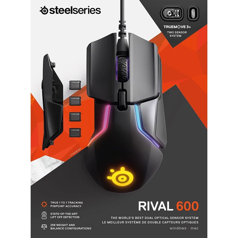 SteelSeries Rival 600 Gamer egér - Fekete (62446)