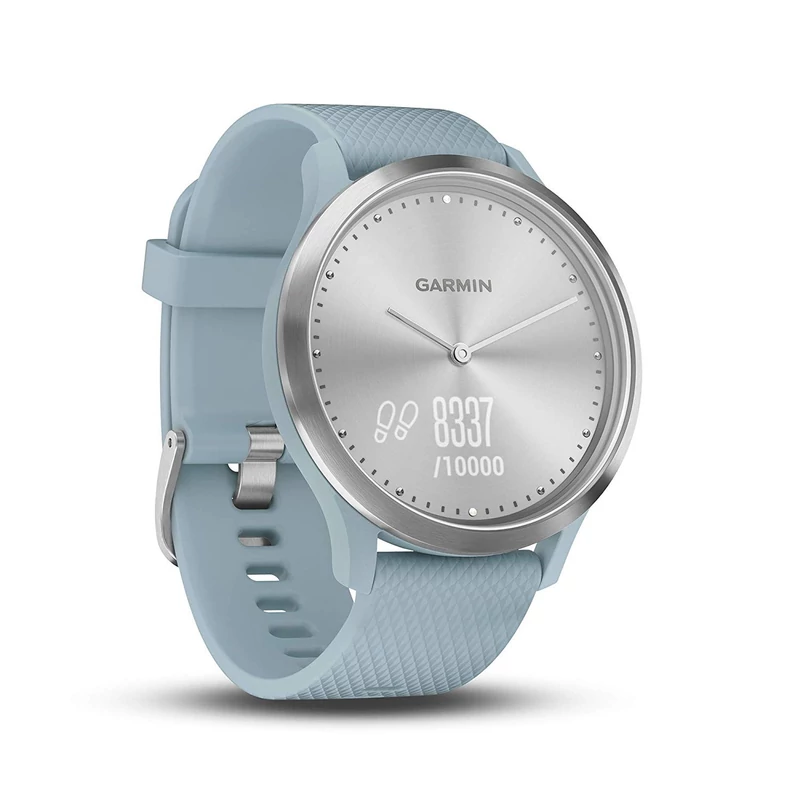 Garmin Vivomove HR Sport, S/M-es méret - Ezüst/Babakék