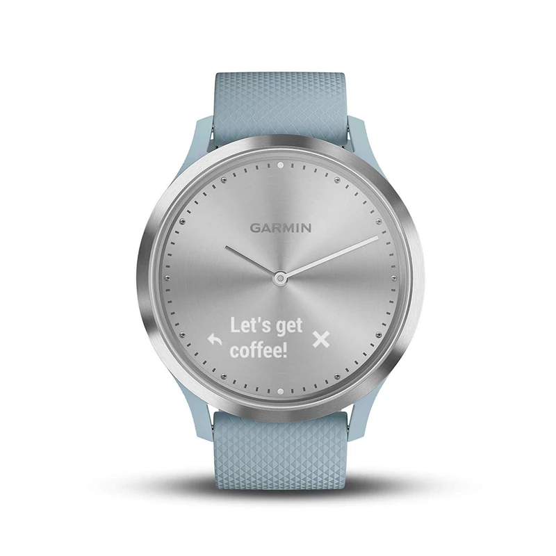 Garmin Vivomove HR Sport, S/M-es méret - Ezüst/Babakék
