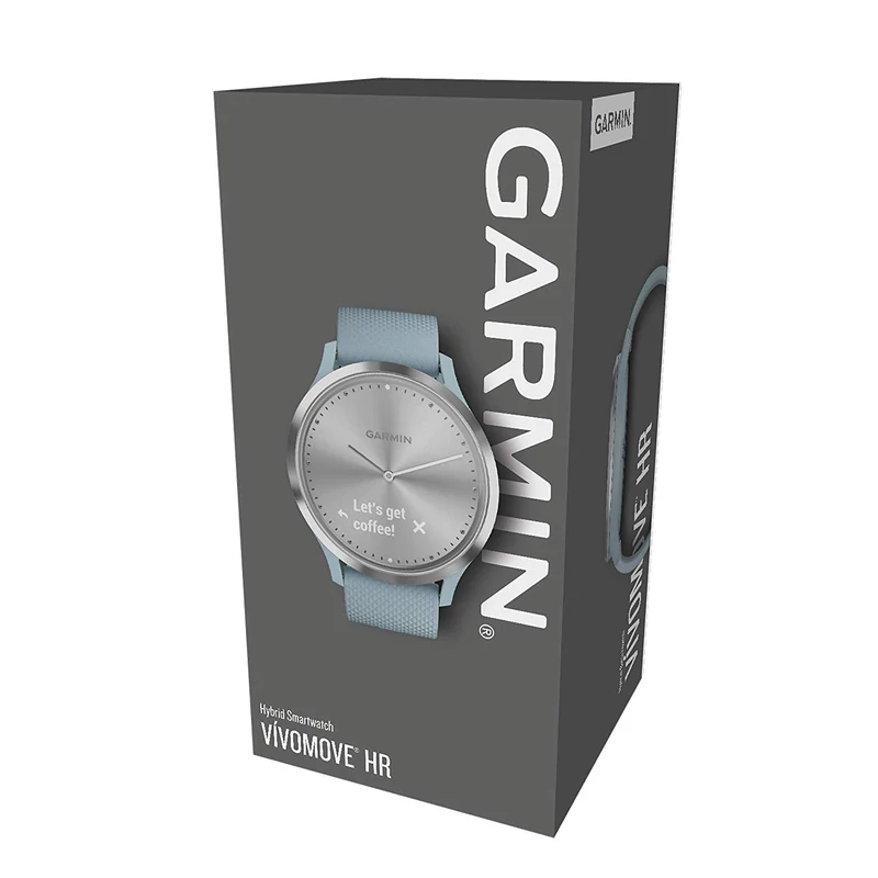 Garmin Vivomove HR Sport, S/M-es méret - Ezüst/Babakék