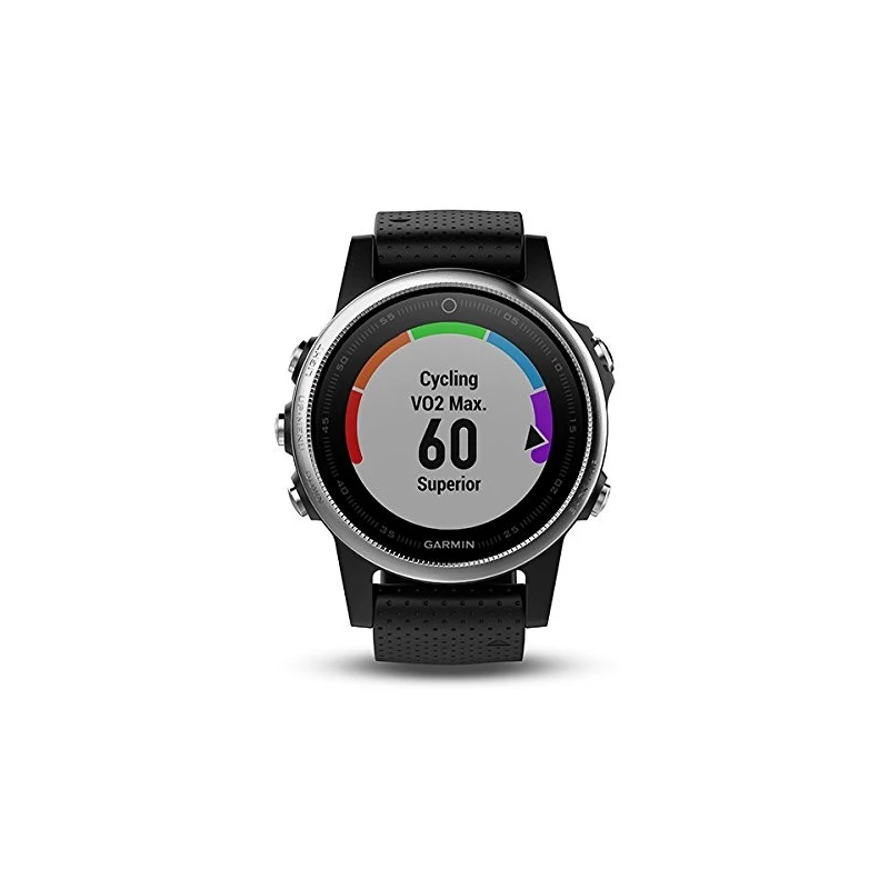 Garmin Fenix 5S okosóra - Ezüst lunetta/Fekete szíj (010-01685-02)