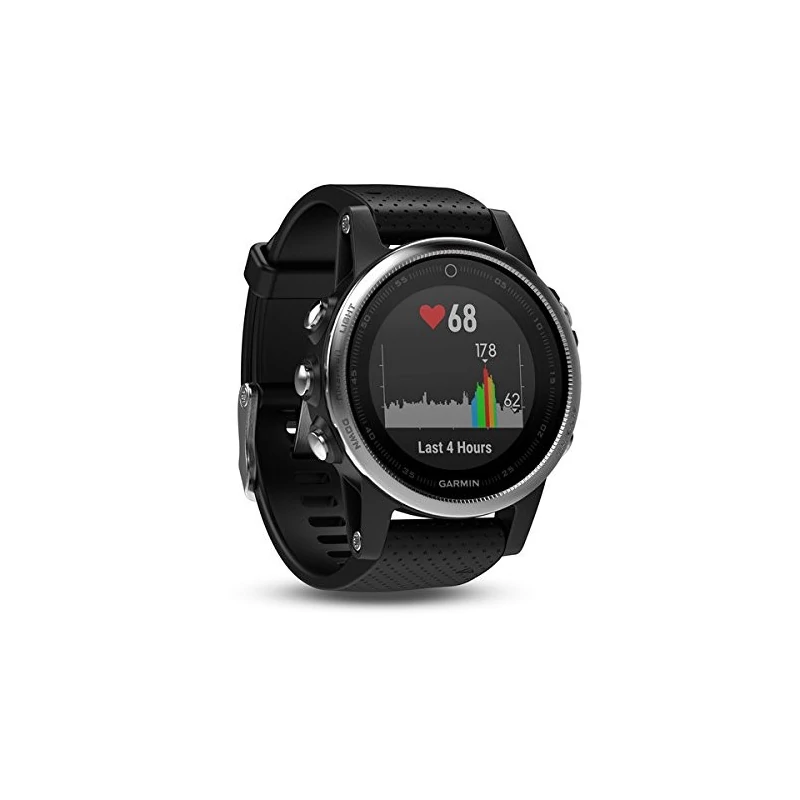 Garmin Fenix 5S okosóra - Ezüst lunetta/Fekete szíj (010-01685-02)