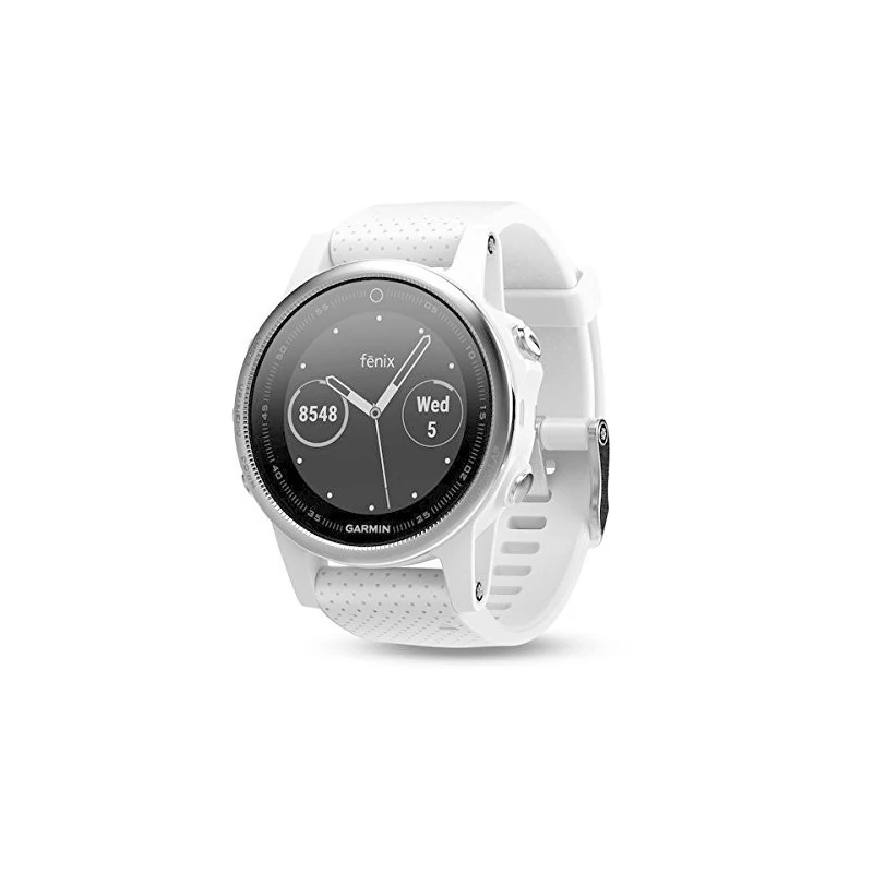 Garmin Fenix 5S okosóra - Ezüst lunetta/Fehér szíj (010-01685-00)