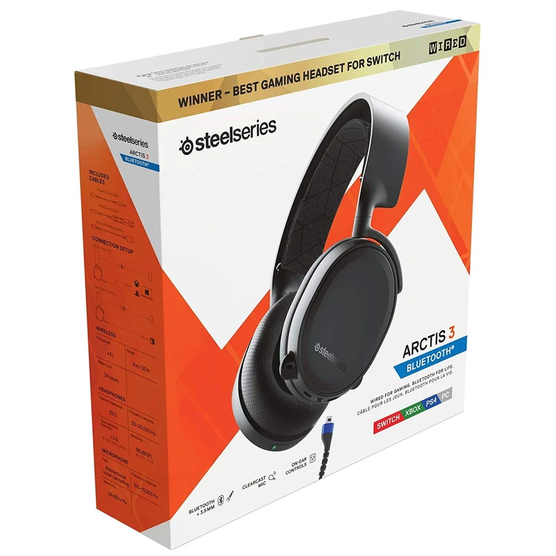 SteelSeries Arctis 3 Bluetooth (2019 Edition) 7.1 Gaming Headset  - Fekete (61509)