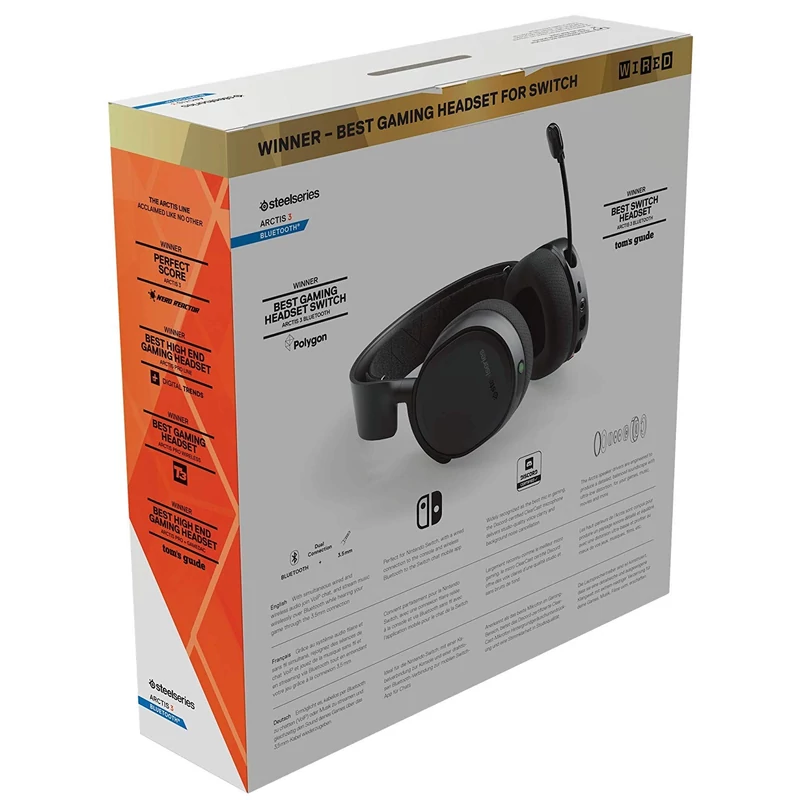 SteelSeries Arctis 3 Bluetooth (2019 Edition) 7.1 Gaming Headset  - Fekete (61509)