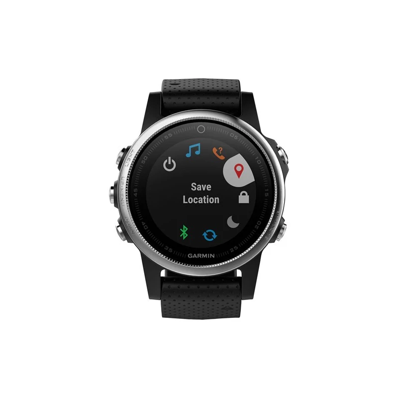 Garmin Fenix 5S okosóra - Ezüst lunetta/Fekete szíj (010-01685-02)