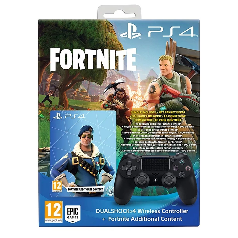 Sony DualShock 4 Controller Jet Black (V2) Fortnite Bundle