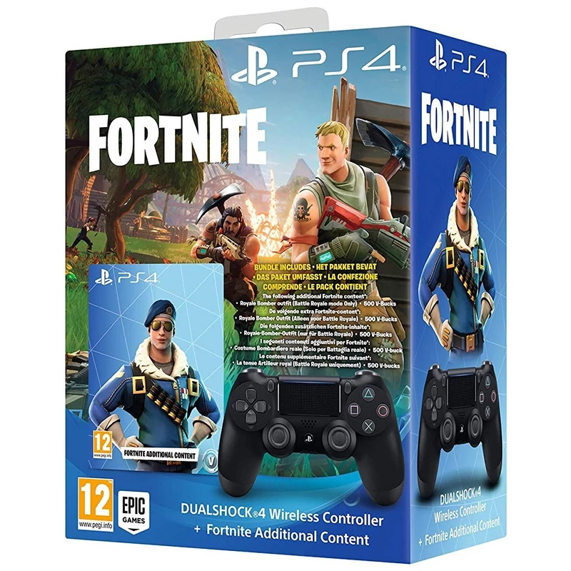 Sony DualShock 4 Controller Jet Black (V2) Fortnite Bundle