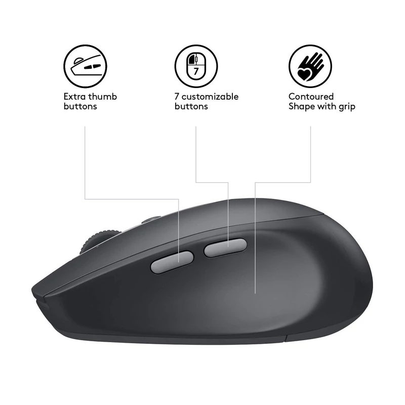 Logitech M590 Multi-Device Silent vezeték nélküli egér - Fekete (910-005197)