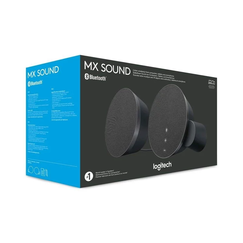 Logitech MX Sound 2.0 Premium Bluetooth és vezetékes Aktív hangfal - Fekete (980-001283)