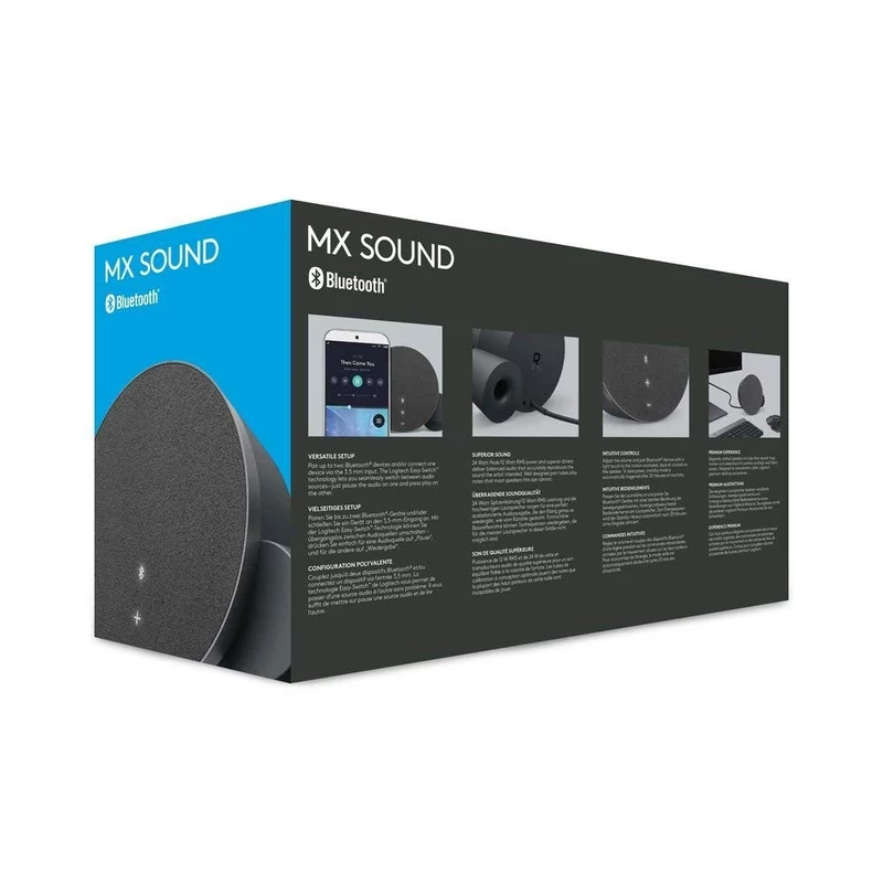 Logitech MX Sound 2.0 Premium Bluetooth és vezetékes Aktív hangfal - Fekete (980-001283)