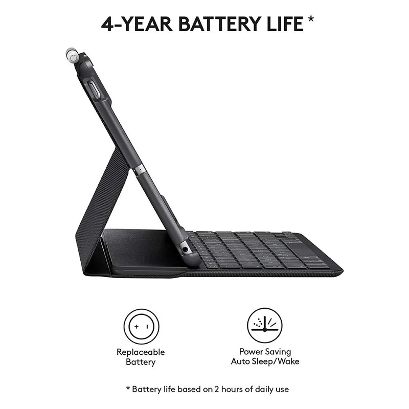 Logitech Slim Folio iPad tok és Bluetooth billentyűzet - Fekete (920-009024)