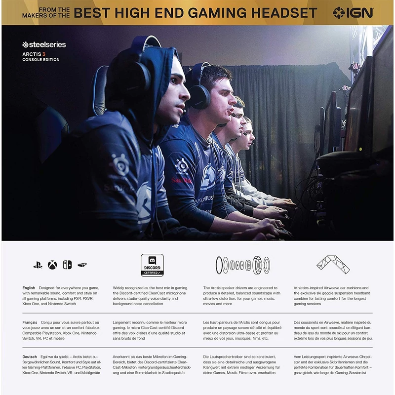 SteelSeries Arctis 3 Console (2019 Edition) - Fekete (61511)