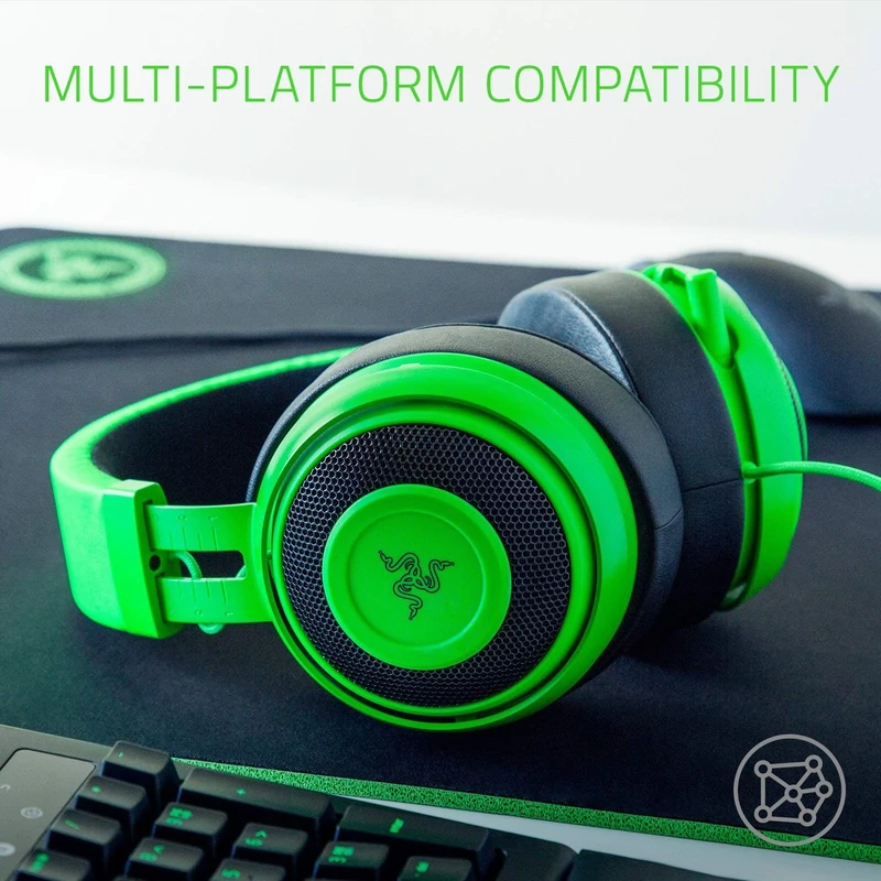 Razer Kraken Pro V2 Oval Gamer headset - Zöld (RZ04-02050600-R3M1)