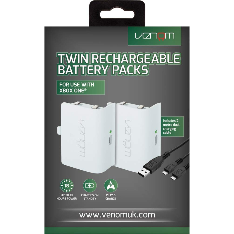 Venom Twin Rechargeable Battery Packs (Fehér)