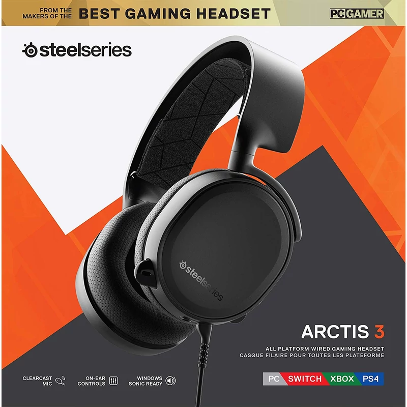 SteelSeries Arctis 3 2019 Edition 7.1 Gaming Headset - Fekete (61503)