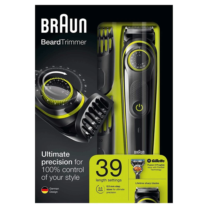 Braun BT3041 szakállvágó + Gillette Fusion5 Pro Glide borotva - Fekete/Zöld (BT3041)