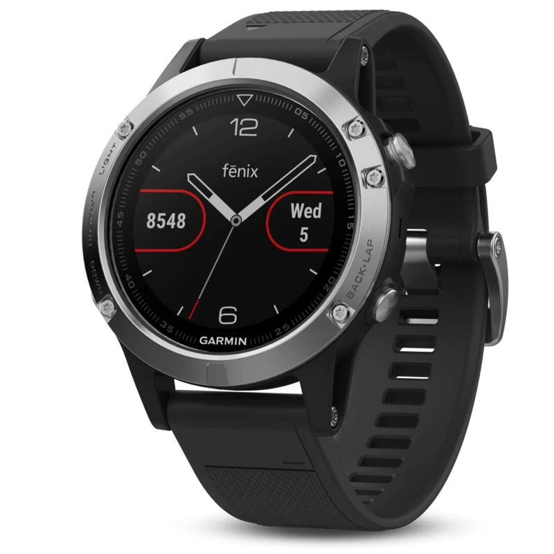 Garmin Fenix 5 sportóra - Ezüst lunetta/Fekete szíj (010-01688-03)