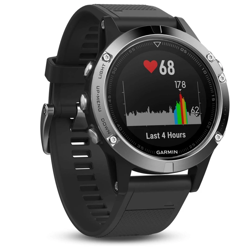 Garmin Fenix 5 sportóra - Ezüst lunetta/Fekete szíj (010-01688-03)