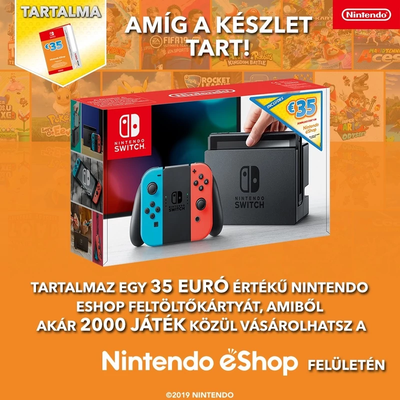 Nintendo Switch (Szürke) + Super Mario Odyssey + Mario Kart 8 Deluxe játék