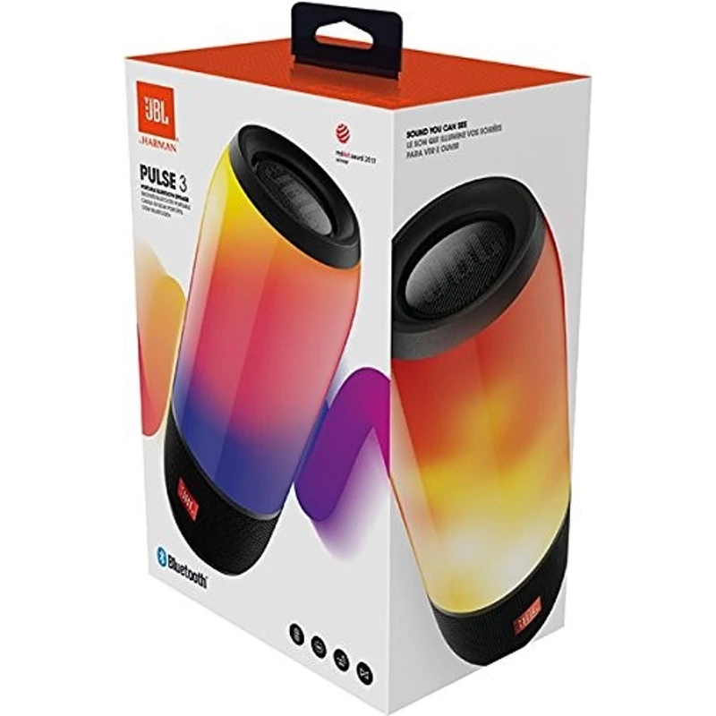 JBL Pulse 3 vízálló, hordozható bluetooth hangszóró - Fekete