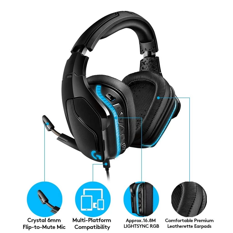 Logitech G935 Wireless 7.1 Surround Sound Headset (981-000744)