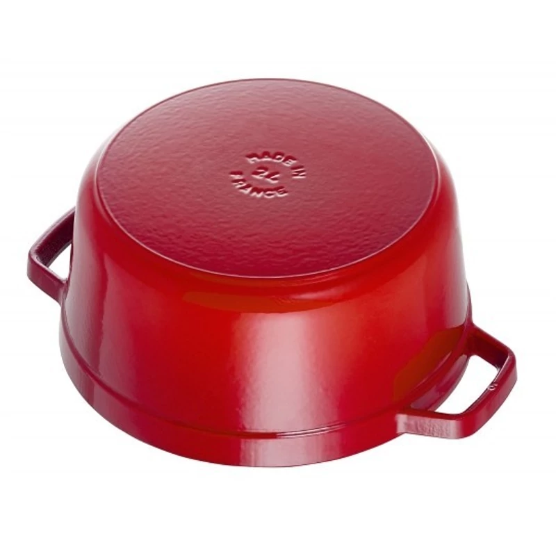 Staub Cocotte kerek fazék 24cm / 3,8 l , Öntöttvas - Meggypiros