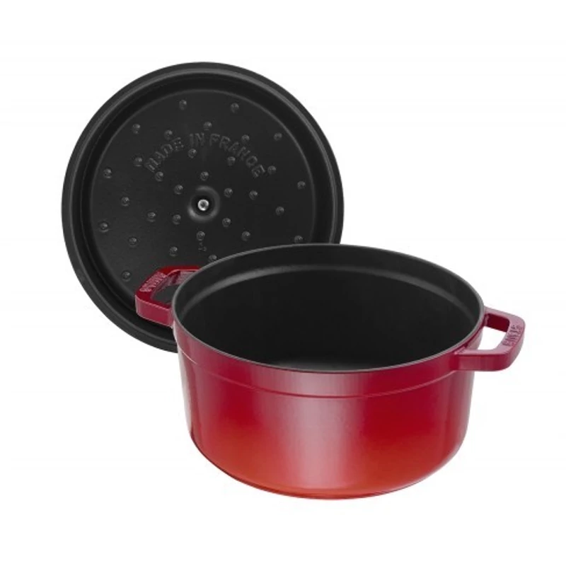 Staub Cocotte kerek fazék 24cm / 3,8 l , Öntöttvas - Meggypiros