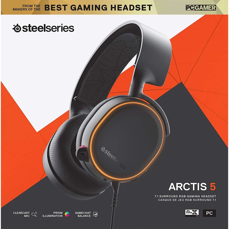 SteelSeries Arctis 5 2019 Edition 7.1 Gaming Headset - Fekete (61504)