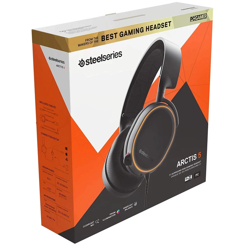 SteelSeries Arctis 5 2019 Edition 7.1 Gaming Headset - Fekete (61504)