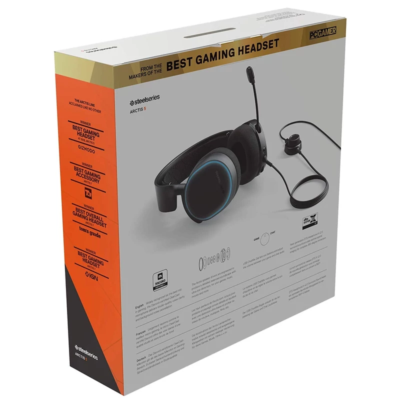 SteelSeries Arctis 5 2019 Edition 7.1 Gaming Headset - Fekete (61504)