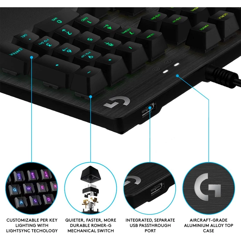Logitech G512 SE RGB Mechanikus Gaming billnetyűzet, UK - Fekete (920-009381)