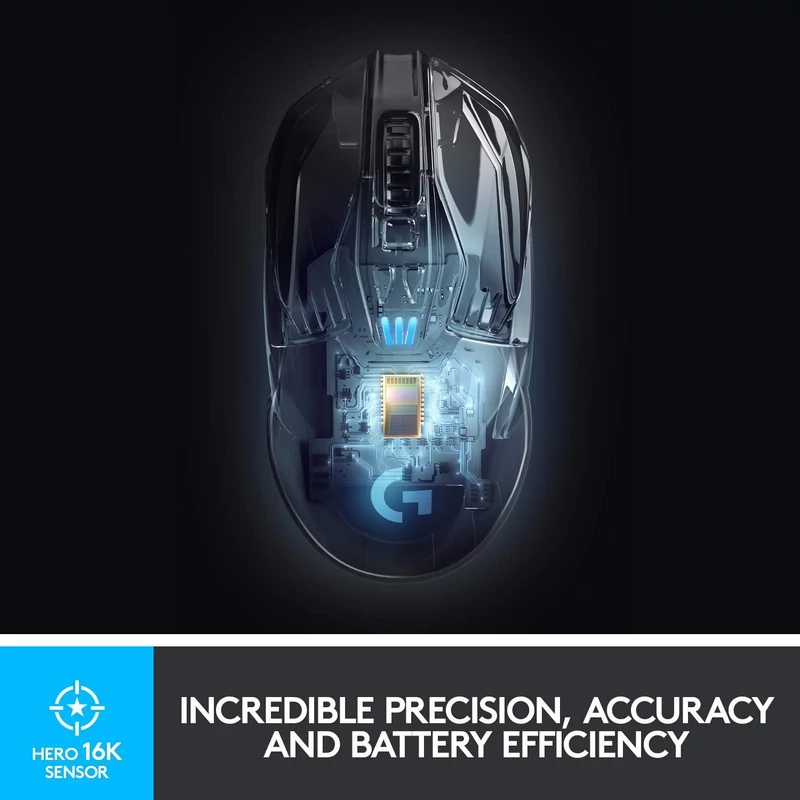 Logitech G903 LIGHTSPEED HERO vezeték nélküli optikai Gaming egér fekete (910-005673)
