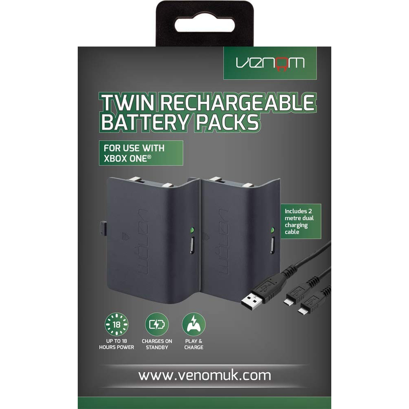 Venom Twin Rechargeable Battery Packs Black