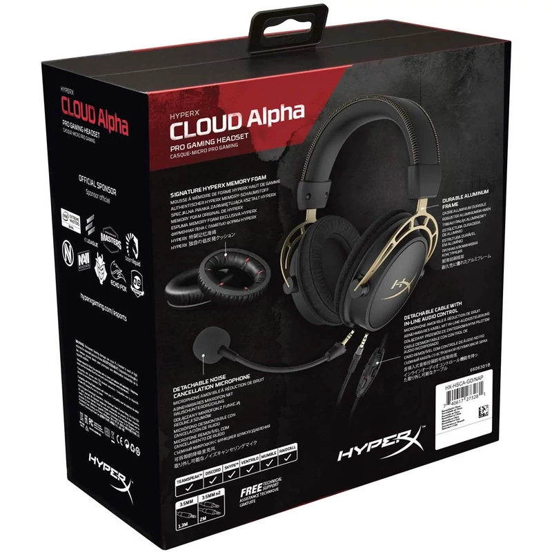 Kingston Hyperx Cloud Alpha Gold Gaming Headset - Fekete/Arany (HX-HSCA-GD/NAP)