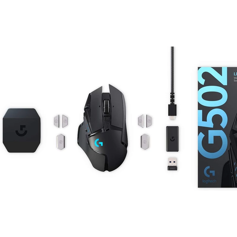 Logitech G502 Lightspeed vezeték nélküli gaming egér - Fekete (910-005567)
