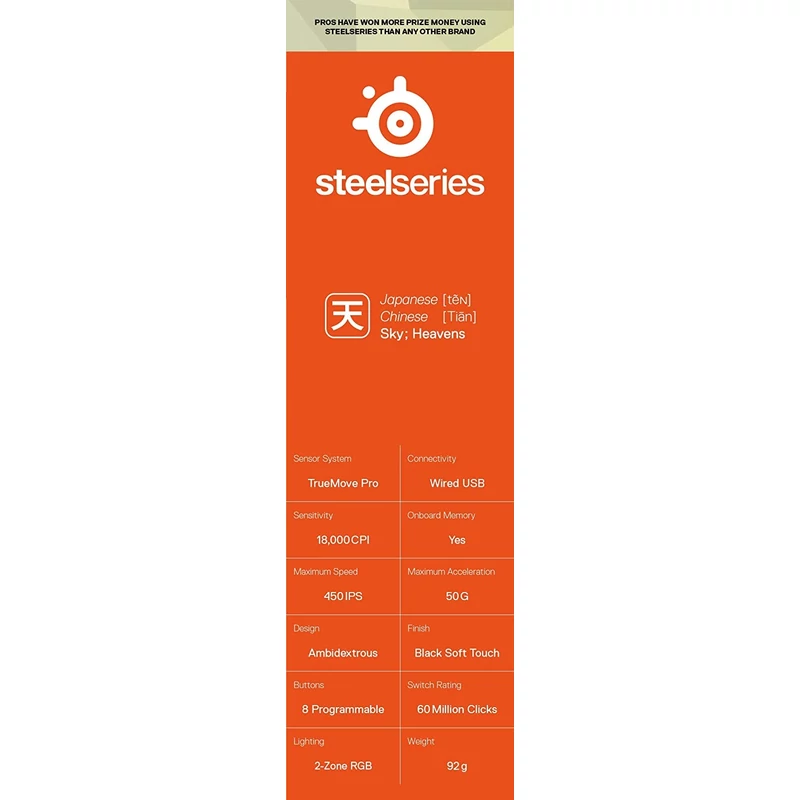 SteelSeries Sensei Ten optikai gaming egér - Fekete (62527)