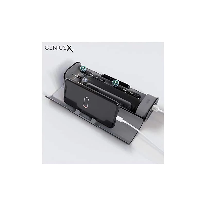 Oral-B Genius X elektromos fogkefe Cross Action fejjel, prémium pótfej tartóval - Fekete