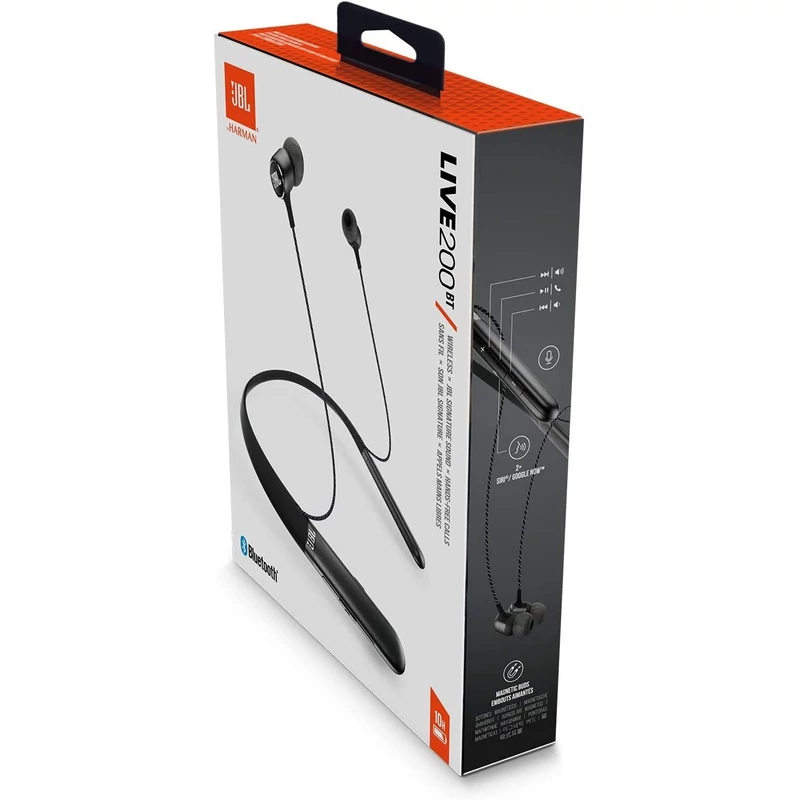 JBL LIVE 200 BT Bluetooth nyakpántos fülhallgató headset - Fekete (JBLLIVE200BTBLK)