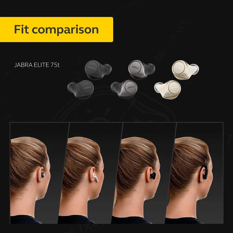 Jabra Elite 75t Bluetooth fülhallgató - Titanium Black (100-99090000-60)
